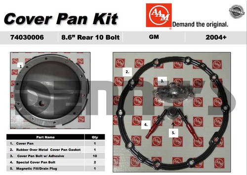 AAM 74030006 Diff COVER KIT fits 8.6 inch 10 bolt rear end 2004 to 2012 H3, H3T, Colorado, Canyon